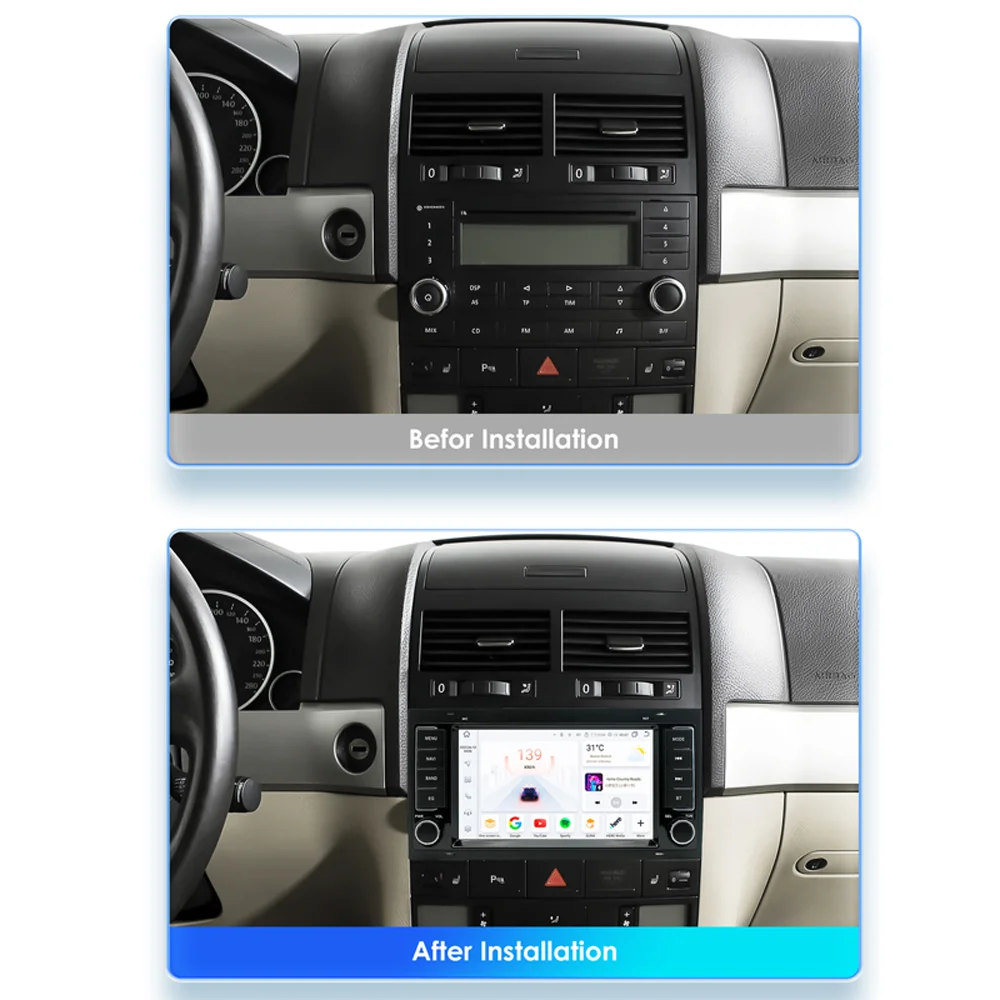 Dla Volkswagen Touareg Multivan T5 Transporte 2002-2010 Carplay Android 4G WIFI Radio samochodowe Odtwarzacz multimedialny GPS Navi Stereo HU