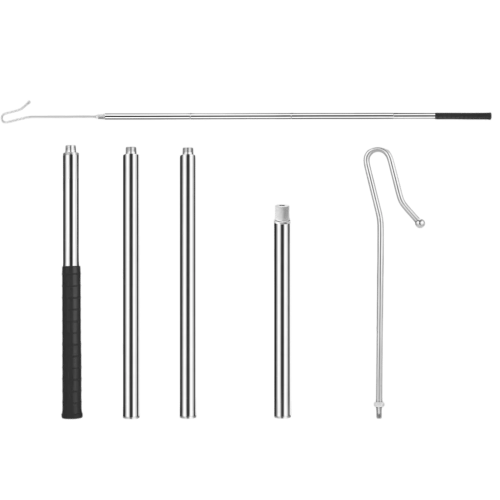 Stainless Steel Sheep Catcher Pole Long Pole Heavy Duty Sheep Catching Hook Efficient Detachable Sheep Capture Device