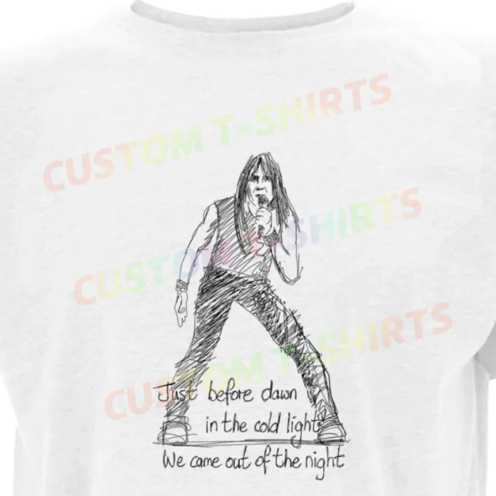 

113 20_Biff_Byford_–_Saxon Fans' comic-style hand-drawn pattern T-shirts for both men and women in summer