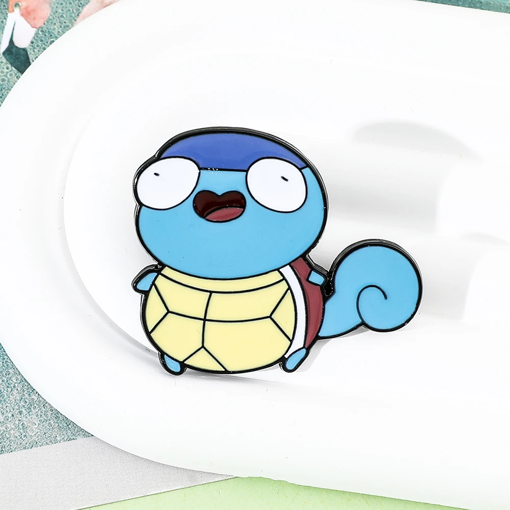 Anime Pokemon Enamel Pin Brooch Pikachu Bulbasaur Psyduck Squirtle Cute Animal Badge Gift Toy Jewelry for Kid Denim Clothes Bag view 5