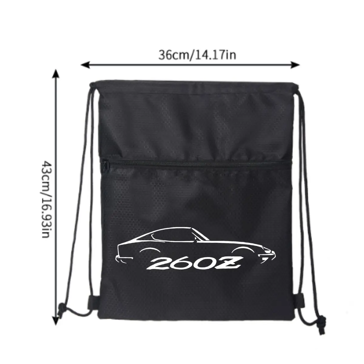 White Car A Blank Canvas for Creativity Large-Capacity Drawstring Zipper Bag Hold Everything You Need