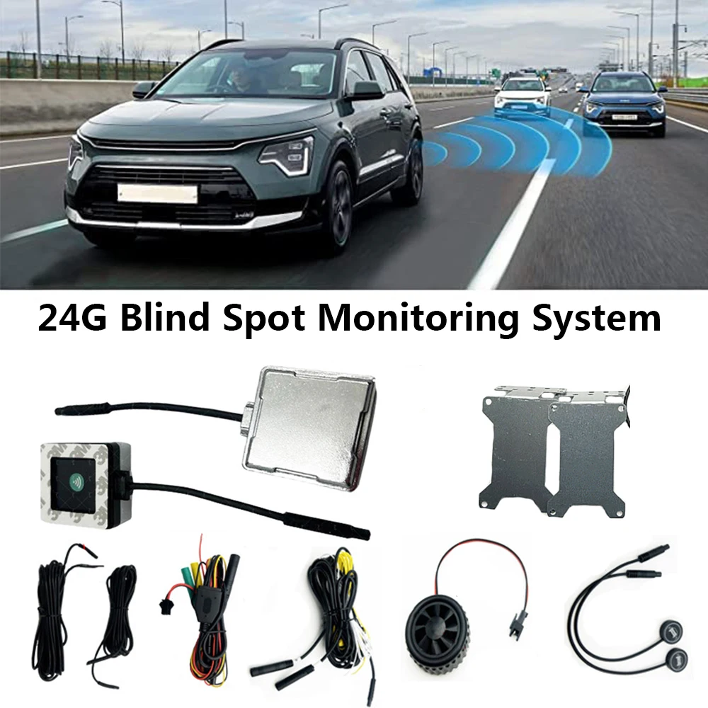 2pcs 24G Car Blind Spot Radar Detection System Warning Light Driving Reversing Assistance Microwave Sensor Car Signal Lamp 5V