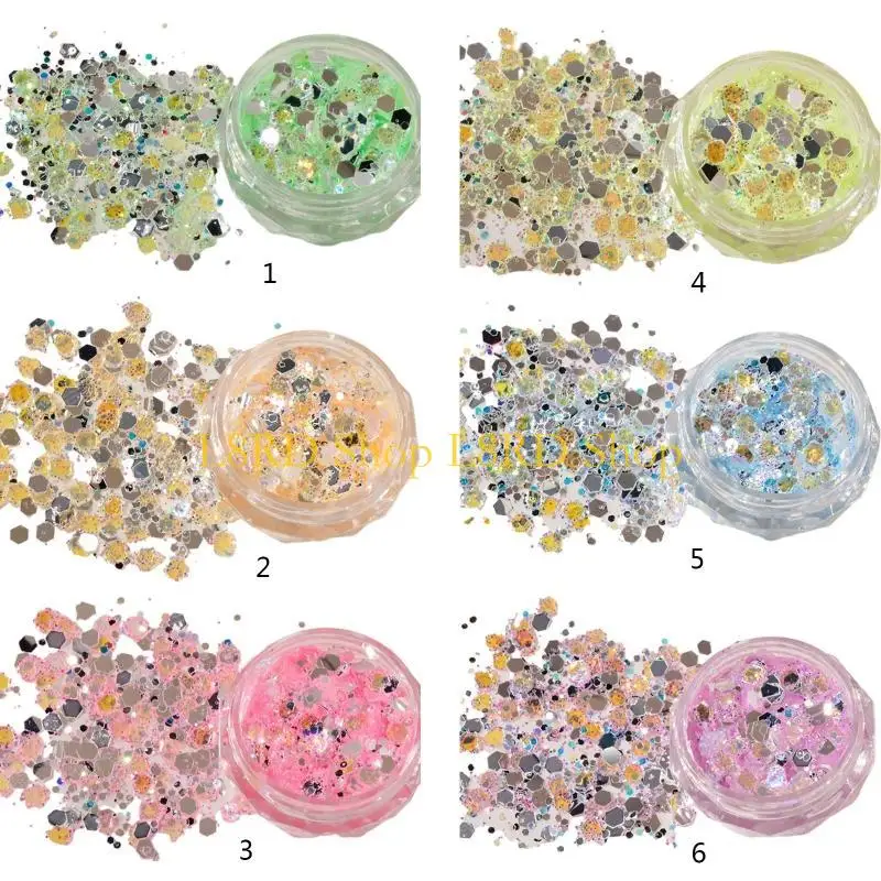 l8rdネイルスパンコールアクリルネイルのためのネイルグリッター12色3Dホログラフィックネイルアート