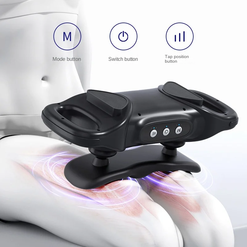 New Wireless Portable Double Head Fascia Gun Electric Waist Massagers Home Vibration Traction Relaxation Lumbar Soothing Device