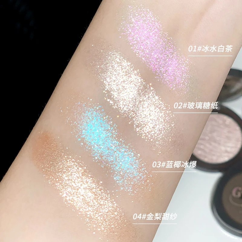 Bright Moonlight Monochrome Highlighter Powder Palette Long Lasting Shimmer Facial Highlight Contour Soft Shiny Diamond Makeup