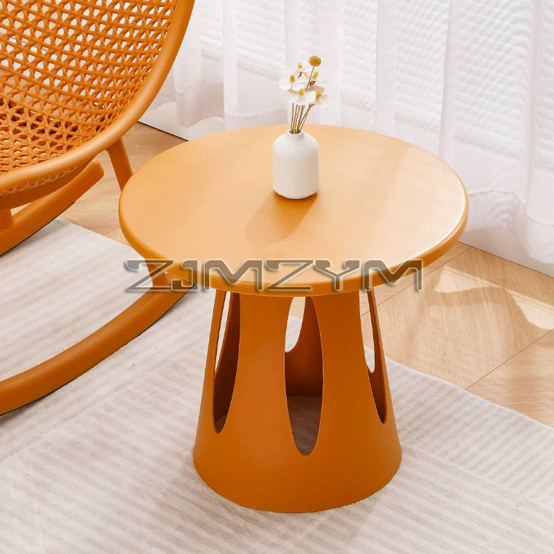Round Plastic Coffee Tables, Modern Simple Floor Table for Living Room Bedroom,Sofa Side Table,  Interior Decorations