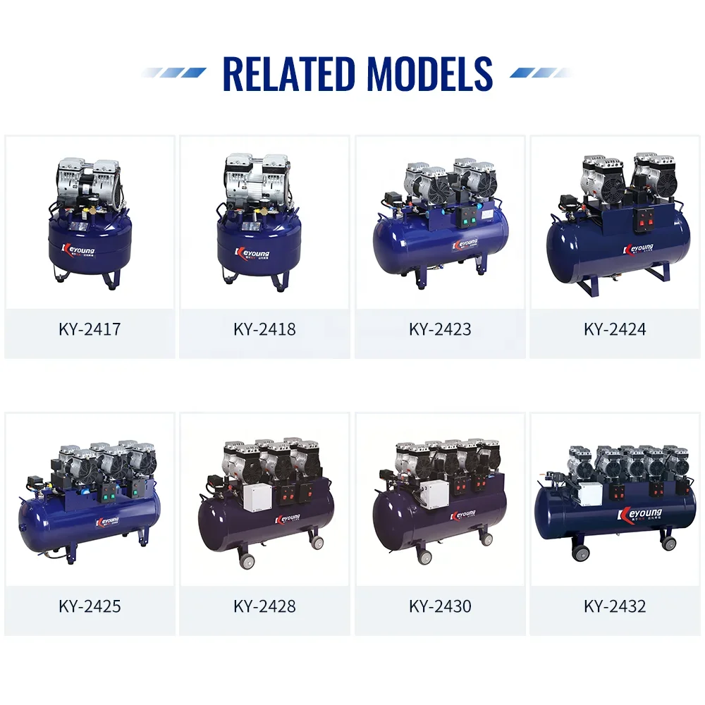 Fabricante de compressor de ar de motor sem óleo silencioso portátil 220 V Compressor de ar sem óleo silencioso de baixo ruído