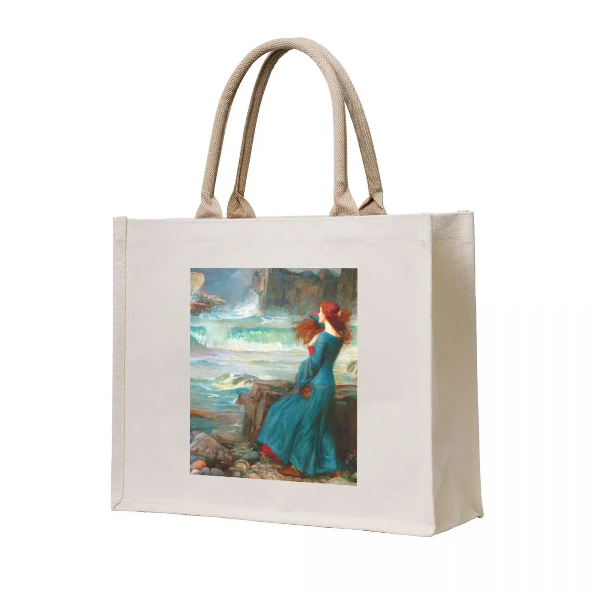 

John William Waterhouse Miranda (The Tempest) Tote Bag bag luxury women canvas tote Portable shopping bag