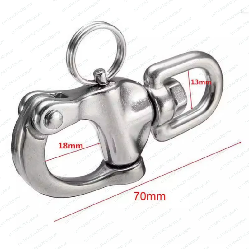 1pcs Stainless Steel Rotary Spring Hook Quick Release Boat Chain Eye Shackle Swivel Bracket Snap Hook Hardware Tool 70mm view 4