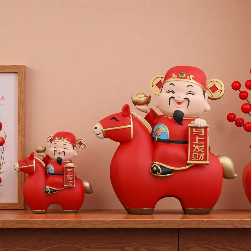 

New Chinese Style Horse Figurines Lucky Treasure Decorative Ornament God of Wealth Wealth Symbol Horse Year Design