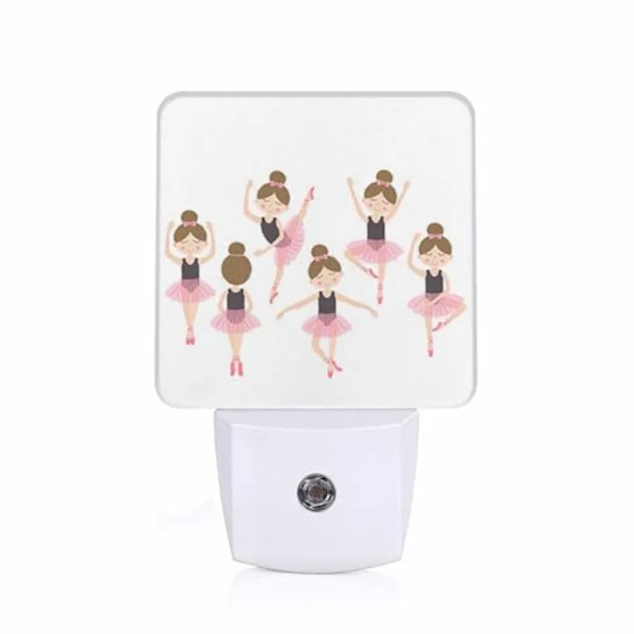 LED Night Light, Cute Ballerina LED Night Light Plug into Wall with Dusk to Dawn Light Sensor White Energy Efficient Nightlight