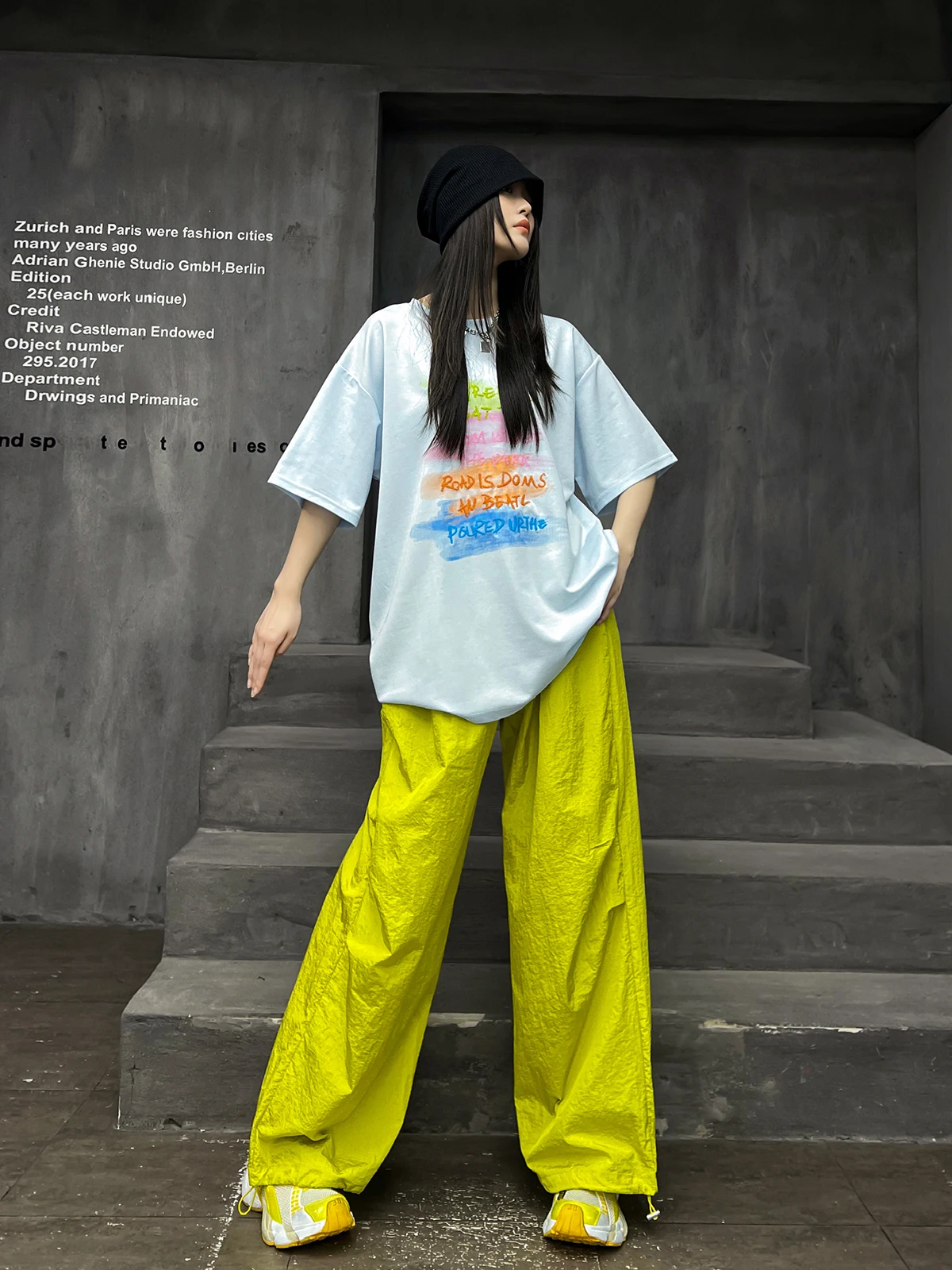 

M-Home Cool Style Women's Outfit Summer 2026 Loose Short Sleeve T-Shirt Wide Leg Pants Two-Piece Set Street Fashion