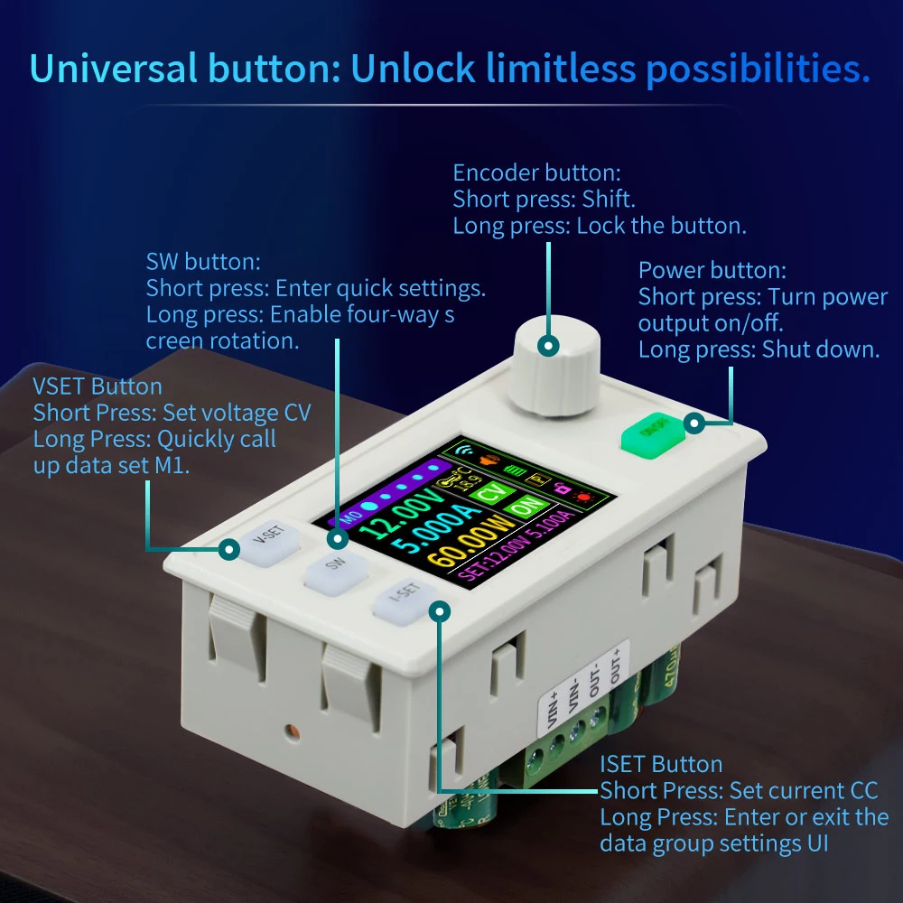 SK60S/SK150S CNC قابل للتعديل تيار مستمر الجهد المنظم إمدادات الطاقة الجهد المستمر الحالي المضادة للعكس MPPT باك وحدة 60 واط/150 واط
