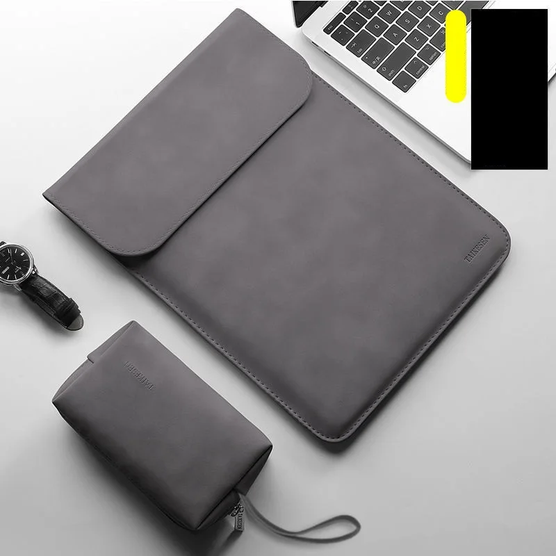 

for Redmi G Pro Gaming Book Pro 14 Laptop Bag Smooth Matte PU Leather Magnet Flip Sleeve Charger Carry Pouch Foldable Mousepad