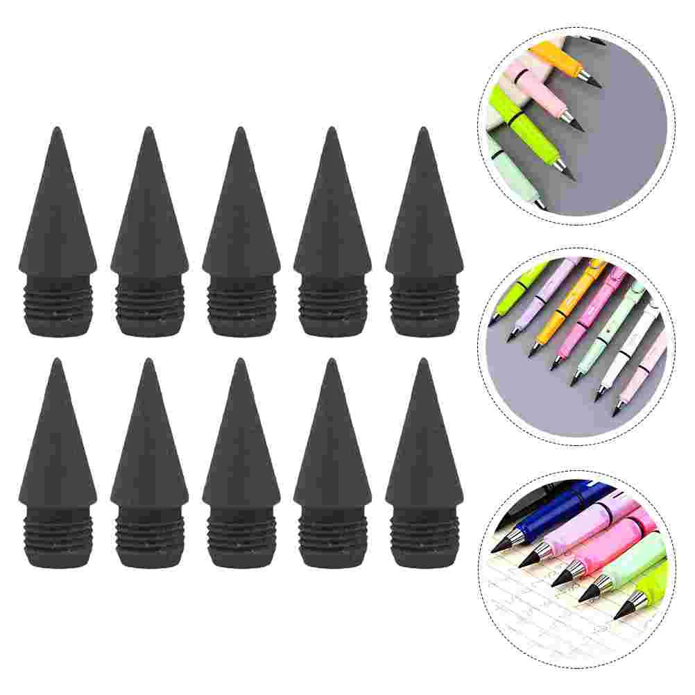 

10 Pcs Replacement Pencil Tip Inkless Nibs Replaceable Tips Without Infinite Refills Black Drawing Student