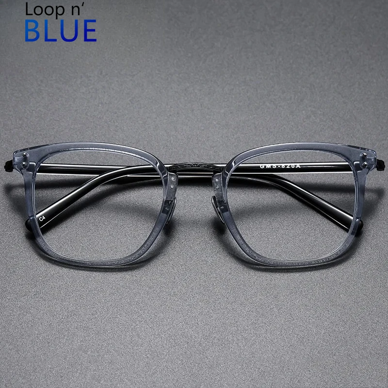 MEESHOW Glasses Acetate Titanium Men Design Prescription Eyeglasses Optical Lens Transparent Crystal Designer Women Gafas