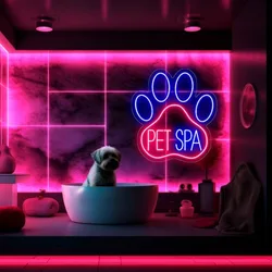 Custom Pet Spa Neon Sign Pet Shop Neon Sign Dog Cat Salon Led Logo Dog Lover Gift Pets Shop Light Pet Spa Decor Grooming Sign