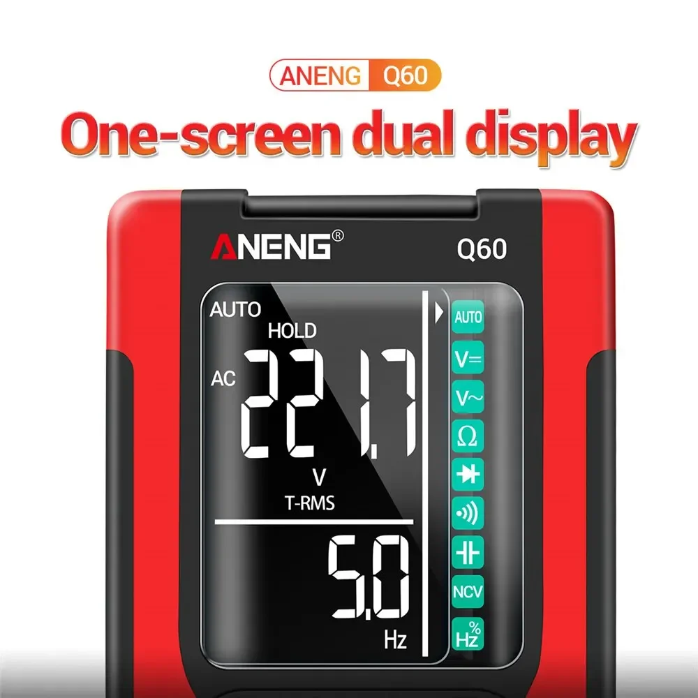 Aneng Q60 Digitale Multimeter Hoge Precisie Digitale Anti-Burn Intelligente Multimeter Elektrische Capaciteit