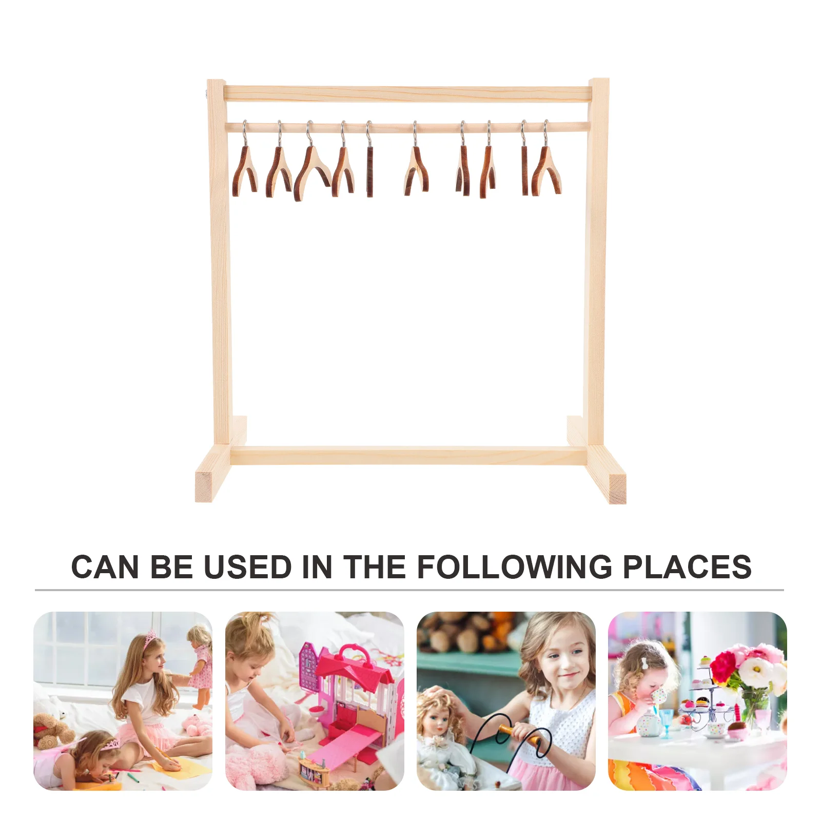 Wooden Hanger Clothes Rack Coat Hanging Clothing Garment for House 's Small Hangers