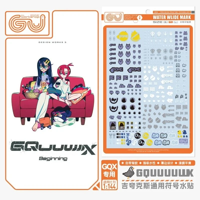 GUGU Decal GU-GQUX01 for HG 1/144 GQuuuuuuX Model Universal