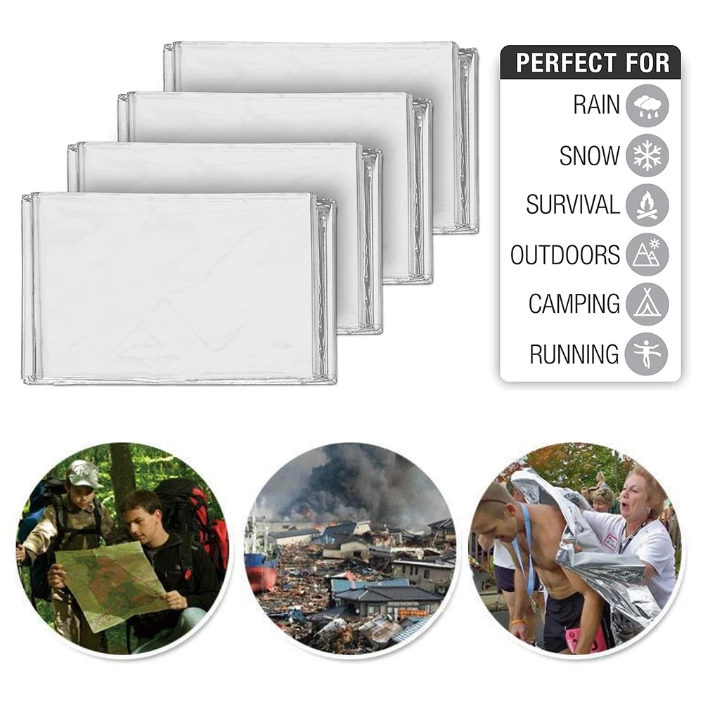 1/5pcs Emergency Blanket Foil Space Blanket Designed Body Warmer Outdoor First Aid Camping Hiking Travel