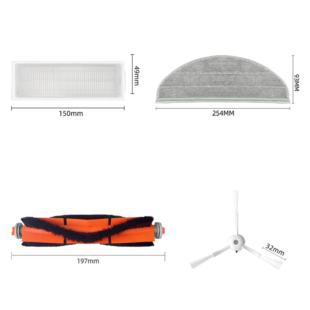 Mi MJSTP 로봇 청소기 교체용 헤파 필터 스크린, 사이드 브러시, 걸레 패드, 진공청소기 액세서리