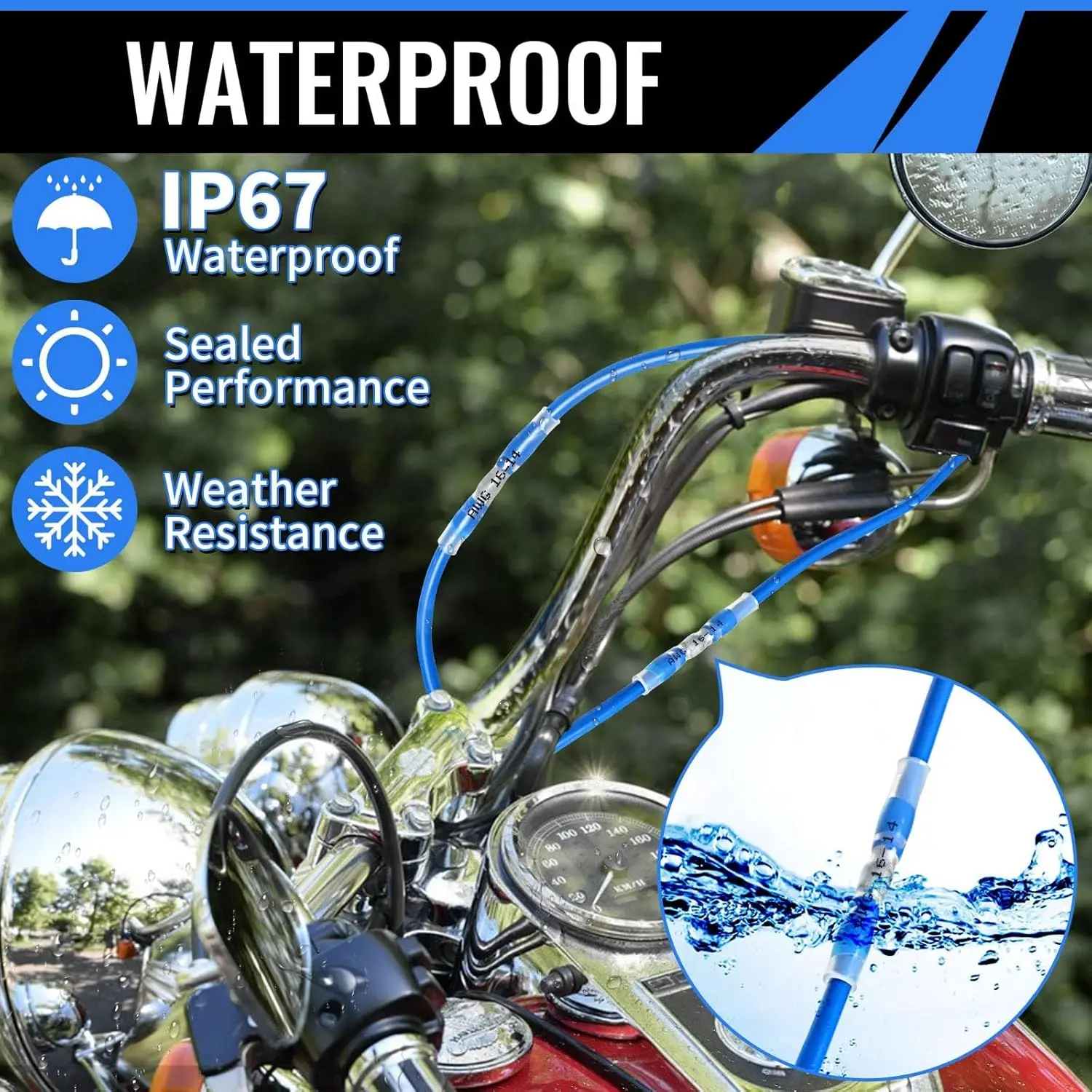 250 قطعة لحام ختم موصلات الأسلاك معزول مقاوم للماء محطات الأسلاك الكهربائية الحرارة يتقلص لحام بعقب موصلات لحام #6