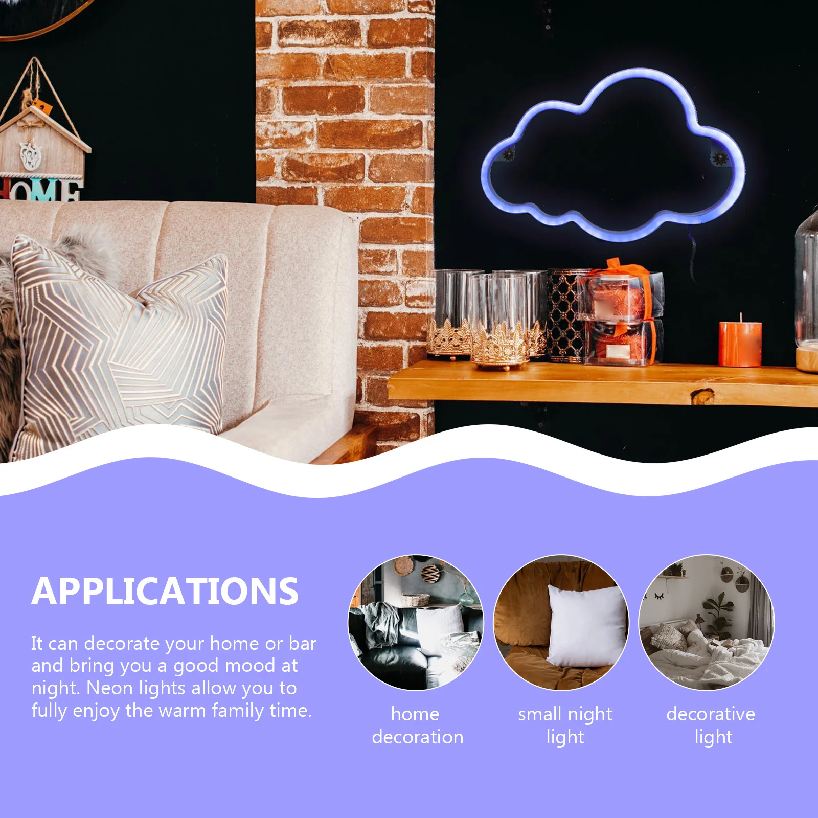 

Cloud Neon Sign Modeling Light Accessories Leds Shape Lights PC Decorative for Bedroom