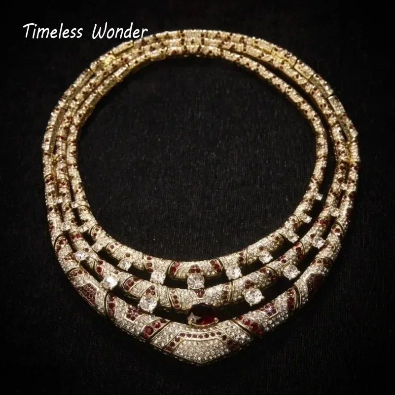 

Timeless Wonder Fancy Zircon Geo Pave Statement Necklace Women Designer Fine Jewelry Runway Luxury Rare Top Classy Set Top 4526