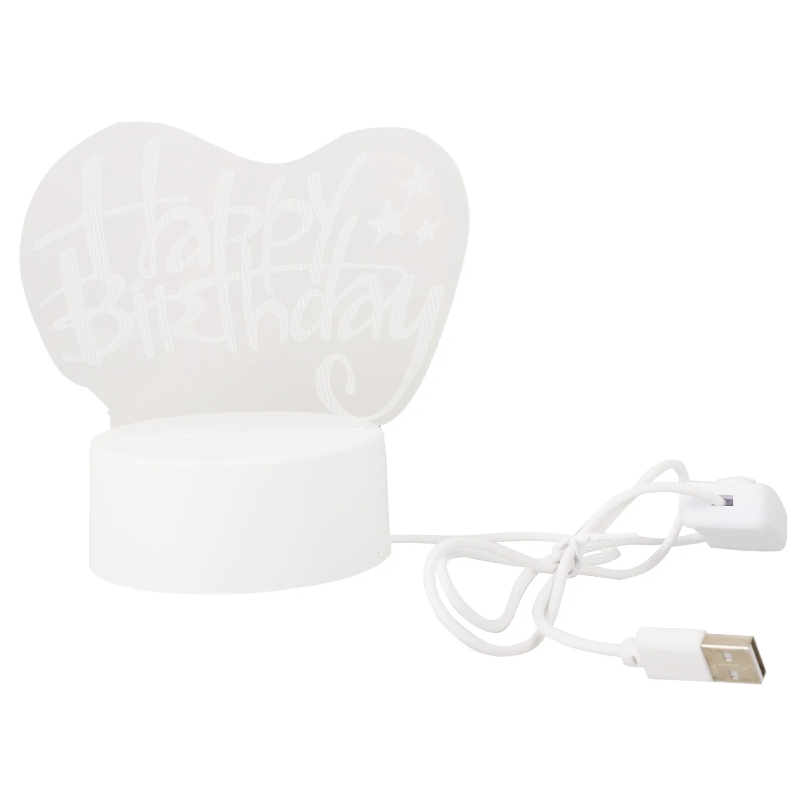 1 قطعة ثلاثية الأبعاد ضوء الليل رومانسية شفافة ديكور LED مصباح المنزل غرفة نوم الجدول ضوء هدية عيد ميلاد عيد الميلاد حفلة الإضاءة الدافئة