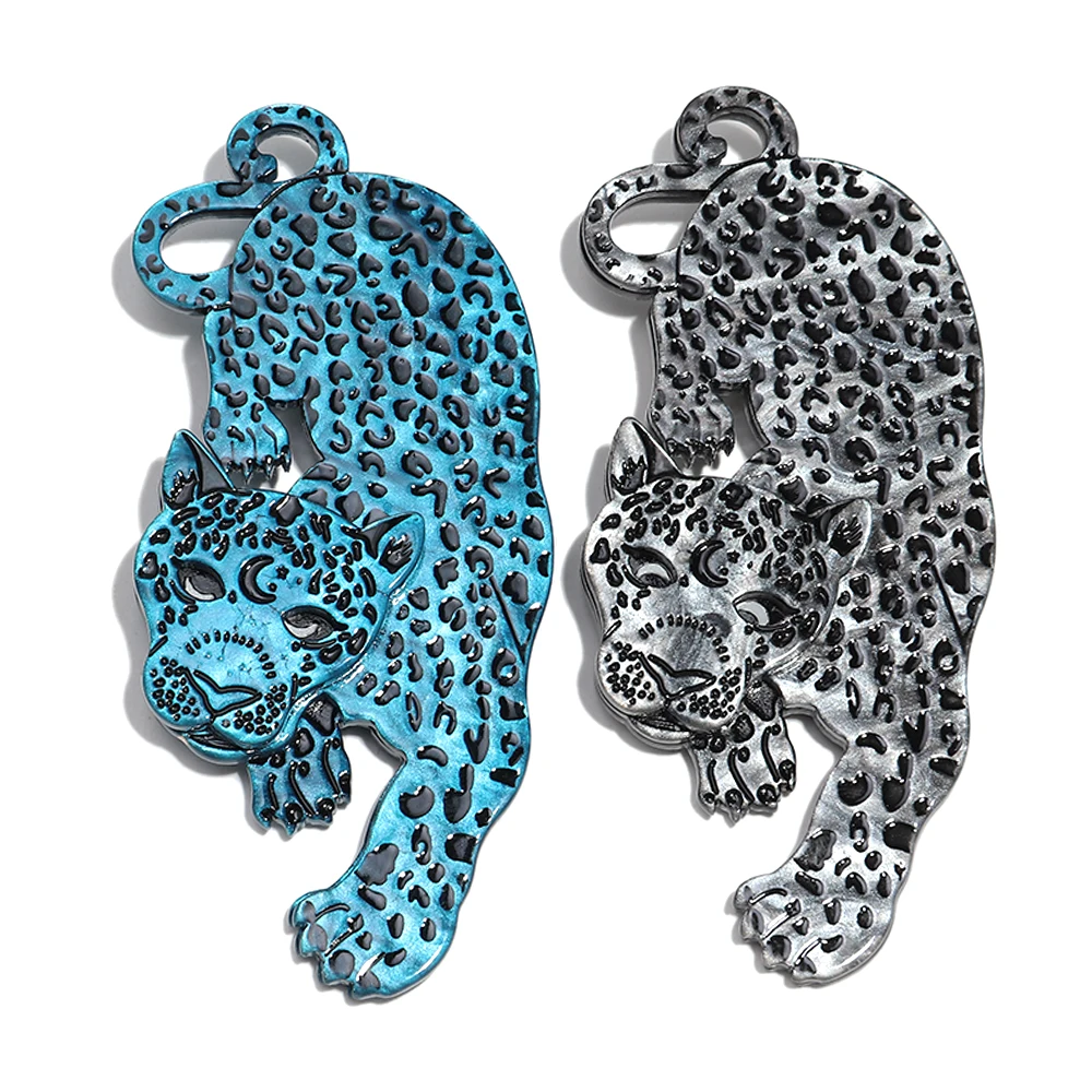 Scary Acrylic Colorful Leopard Felines Animals Badge Brooches Fierce Beast Splicing Brooch  2026 New Jewelry Gifts