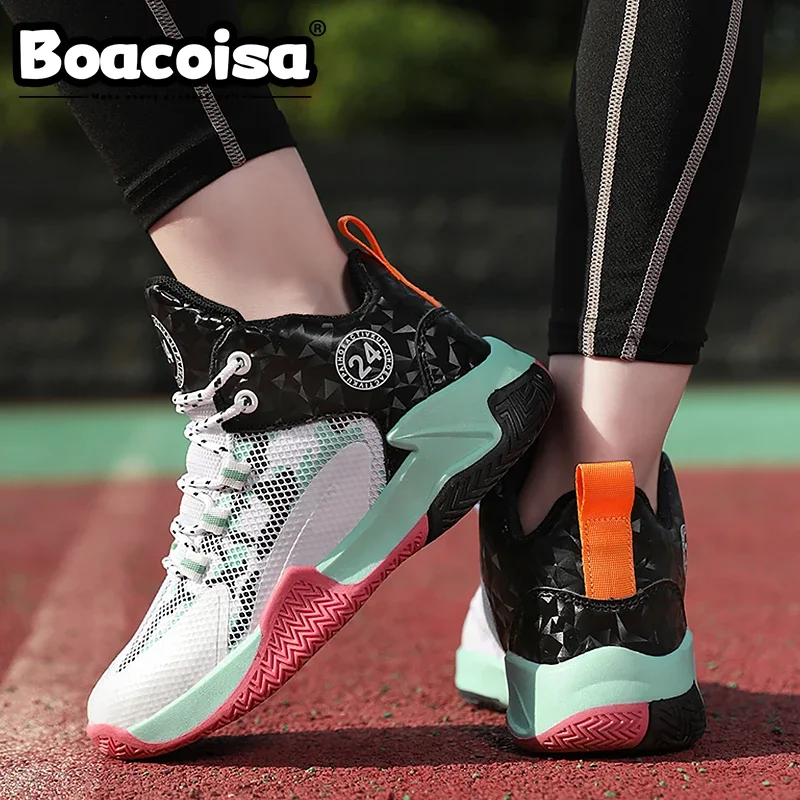 

Kids Basketball Shoes for Boys Girls Outdoor Mesh Children Sport Running Shoes Lightweight Sneakers Non-slip Trainer Basket Shoe