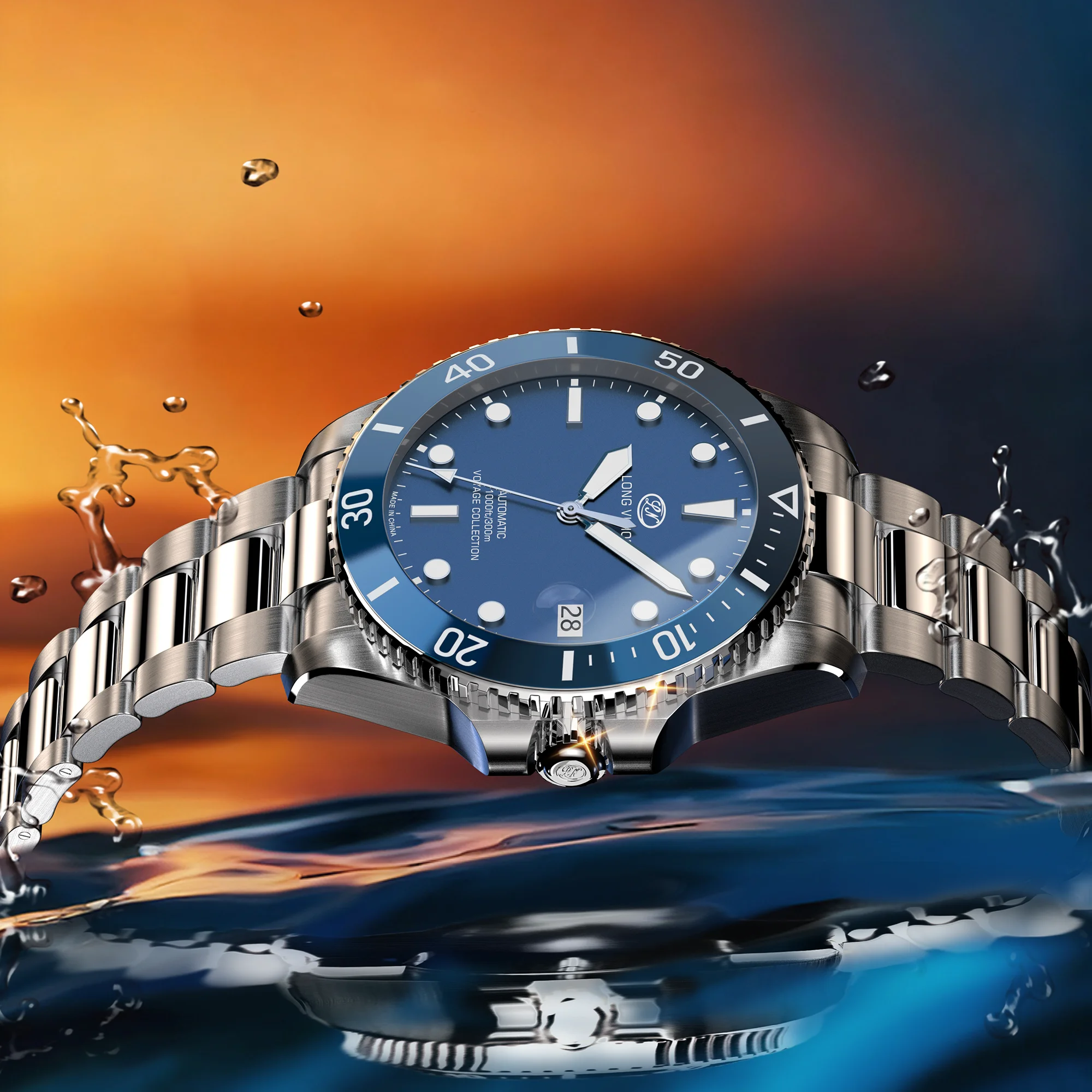 LONGVISION Premium Automatic Mechanical Diver Watch, Sparkling Black Dial with SELLITA SW200 Movement