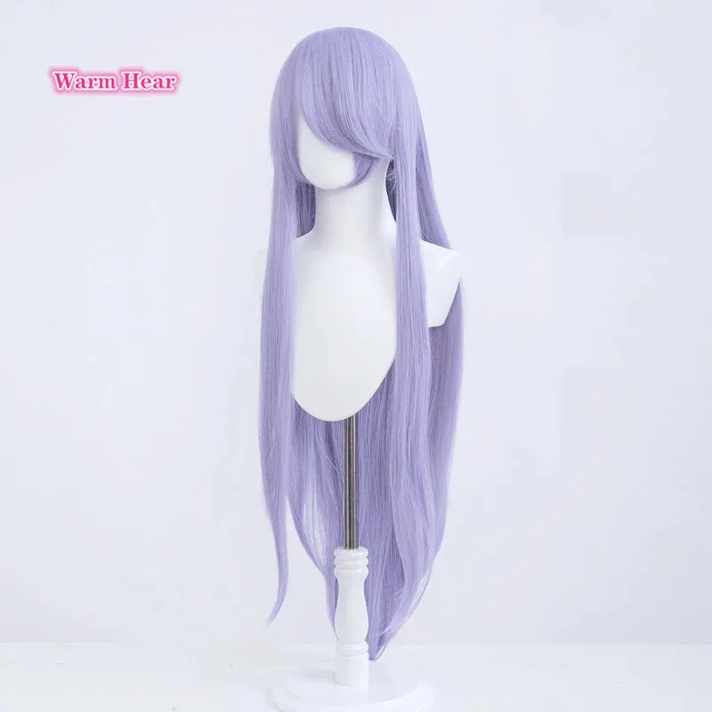 Peluca de Cosplay Hanyuu de 100cm de largo, pelo liso morado claro de Anime, pelo sintético resistente al calor, pelucas de mujer para fiesta de Halloween + peluca C