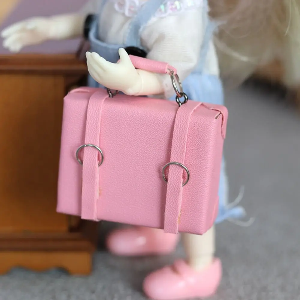 OB11 Box Dollhouse Miniature Leather Luggage DIY Exquisite Doll Miniature Leather Case Cute Fashion Dollhouse Mini Messenger