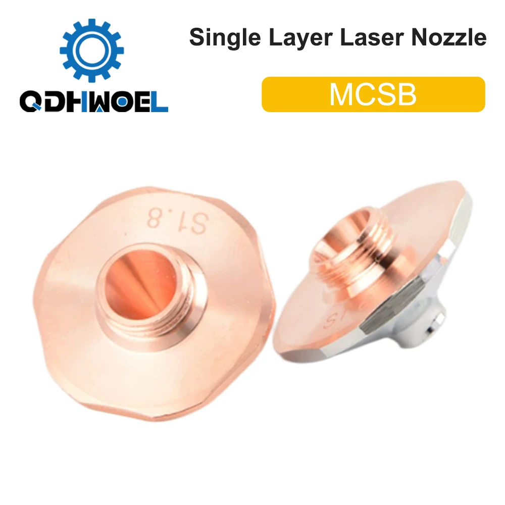 QDHWOEL Single Layer Laser Nozzle MCSB Bulging Type Copper Nozzle High Power For Carbon Steel Cutting