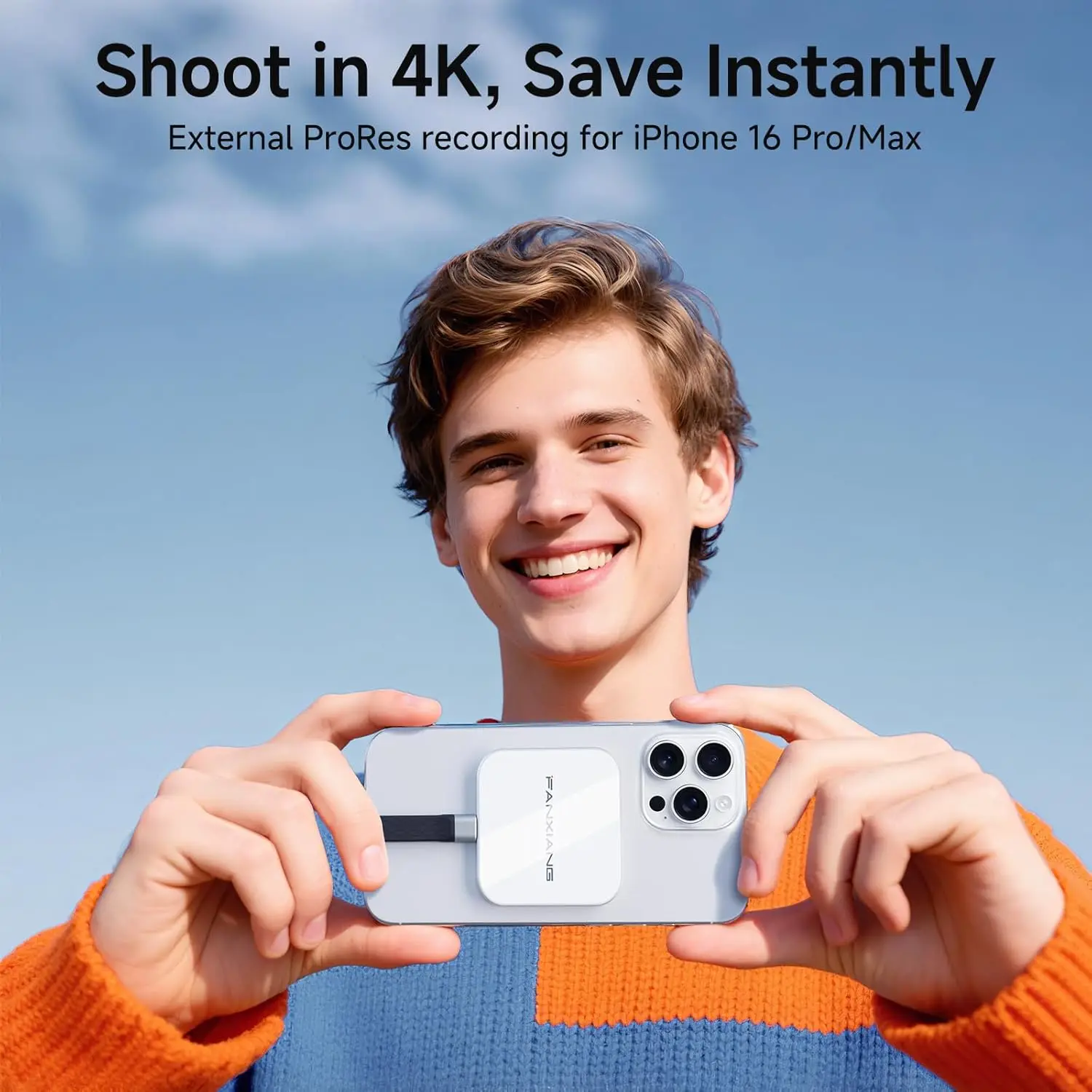 1TB Magnetic External SSD, 2000MB/s Type-C Portable Storage, Slim Hard Drive for iPhone/Android/PC/Mac