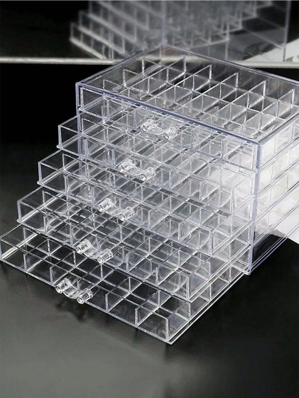 1pc Transparent Plastic Storage Box With 120/72 Compartments, Jewelry Organizer With Drawers For Rings, Earrings, Necklaces