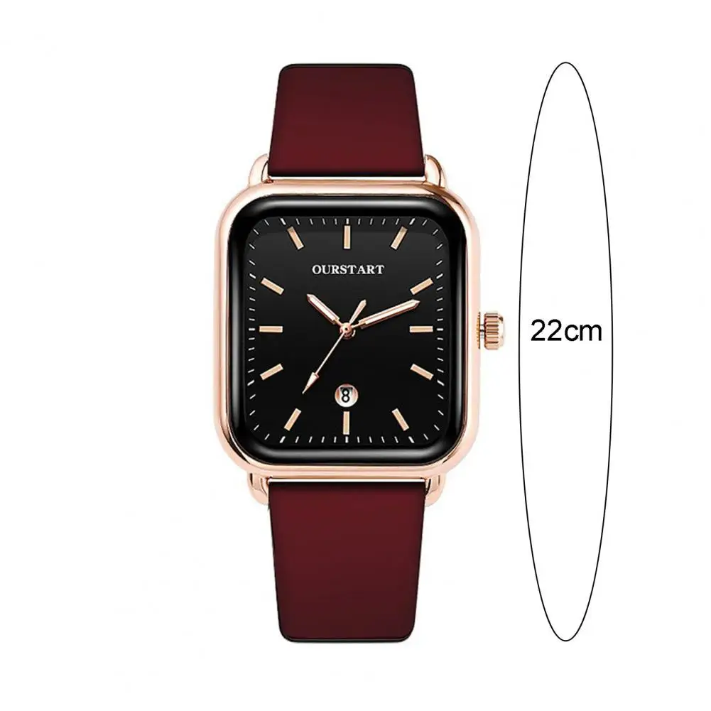 40% HOT ! Fashion Jewelry Women Watch with Calendar Rectangle Dial Silicone Strap Ladies Girls Quartz Wristwatch