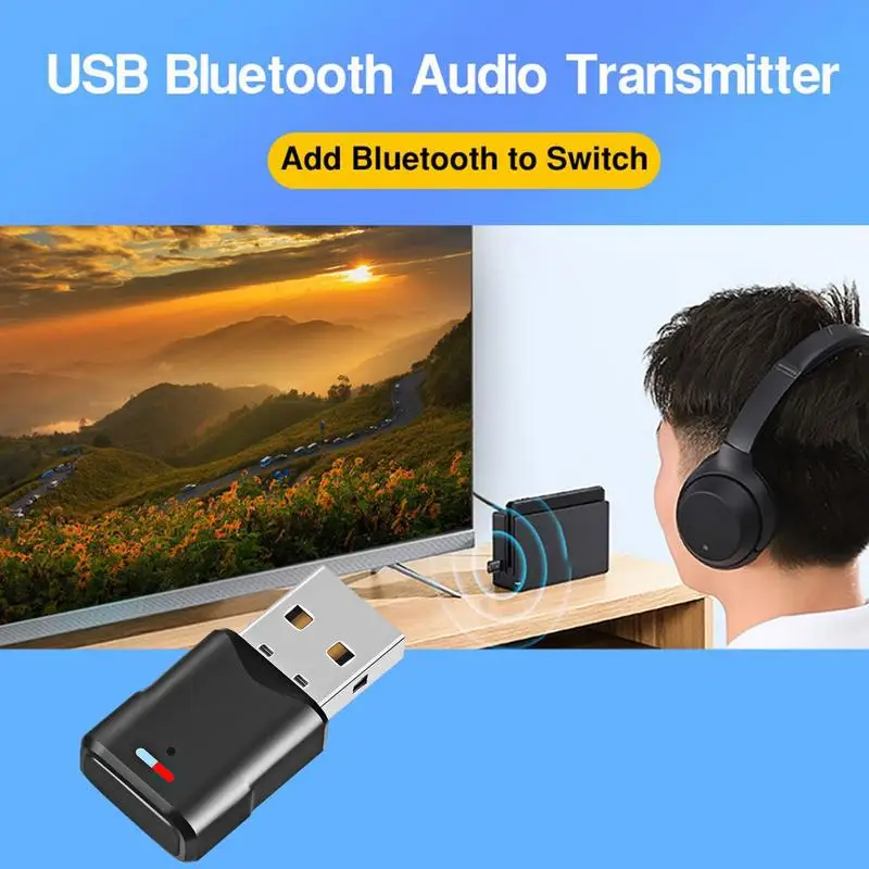 USB Transmitter For Connecting Wireless Audio Dongle With BT 5.3 Audio Transmitter Adapter For PC And Controller Games