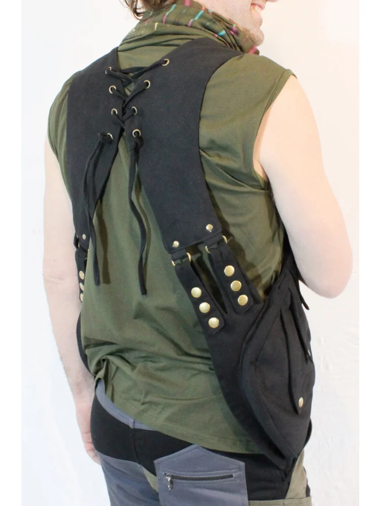 Retro Doppelschultergurt Taktische Tasche mit mehreren Fächern, diebstahlsicher, für Outdoor-Reisen, Wandern, Brusttaschen für Männer, täglicher Gebrauch, neu 2026 – Detail 8