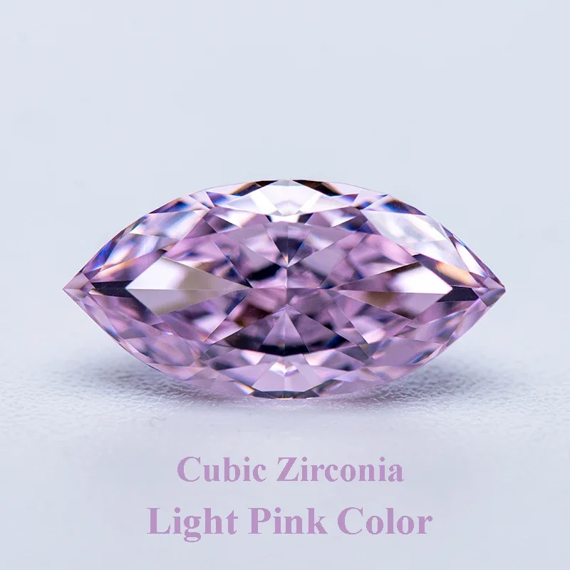 

Cubic Zirconia Crushed Ice Cut Light Pink Color Marquise Shape Charms Beads for Diy Jewelry Making Ring Materials No Certificate