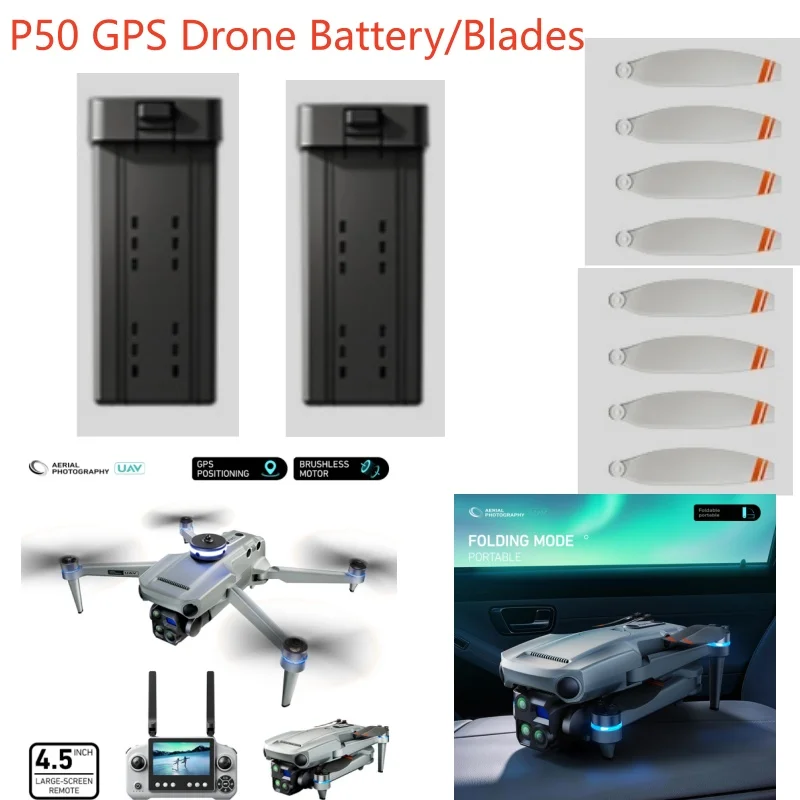 P50 GPS Drone Battery 3.7V 2700MAH Battery/Propeller For P50 GPS Drone Battery Blades P50 Screen Dron Parts Toys P50 Battery