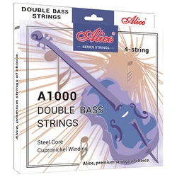 Alice A1000 Double Bass Strings 4-Strings Steel Core Cupronickel Winding for 3/4 Double Bass Practice Performance Strings