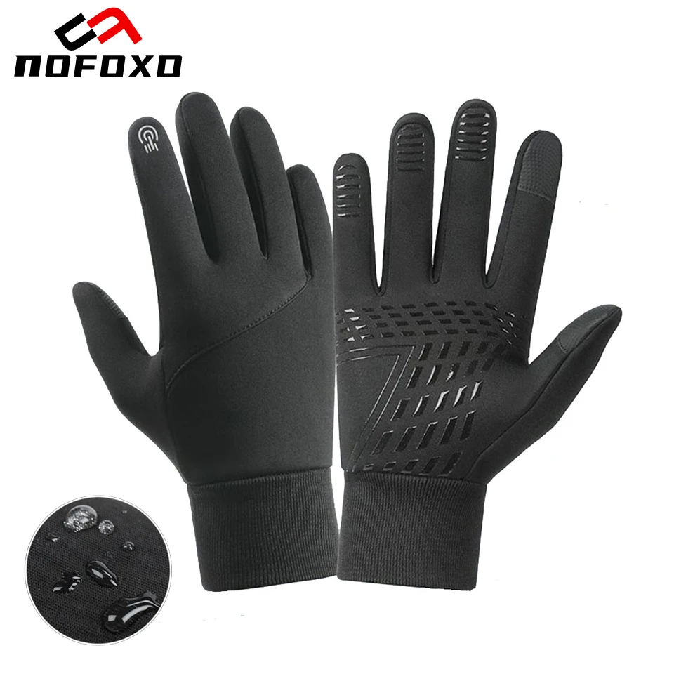 AliExpress nofoxo NOFOXO Winter Warm Touch Screen Windproof Sports Gloves Cold Wind Thickened Non-slip Waterproof Gloves Outdoor Skiing Cycling