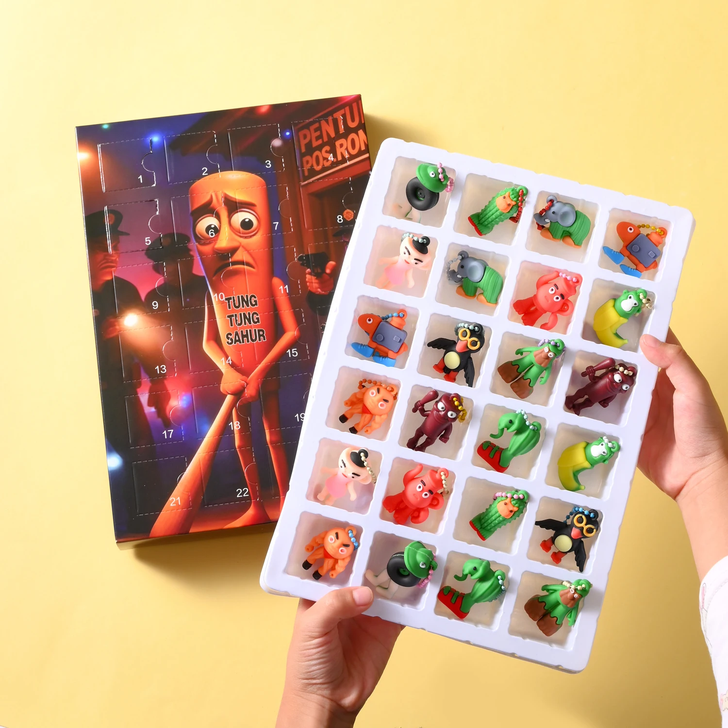 Italiaanse 24PCS Brainrot Blind Box Speelgoed Tungtung Sahur Tralarero Tralala Bombardinocrocodilo Figuren Sleutelhanger Verjaardagscadeautjes