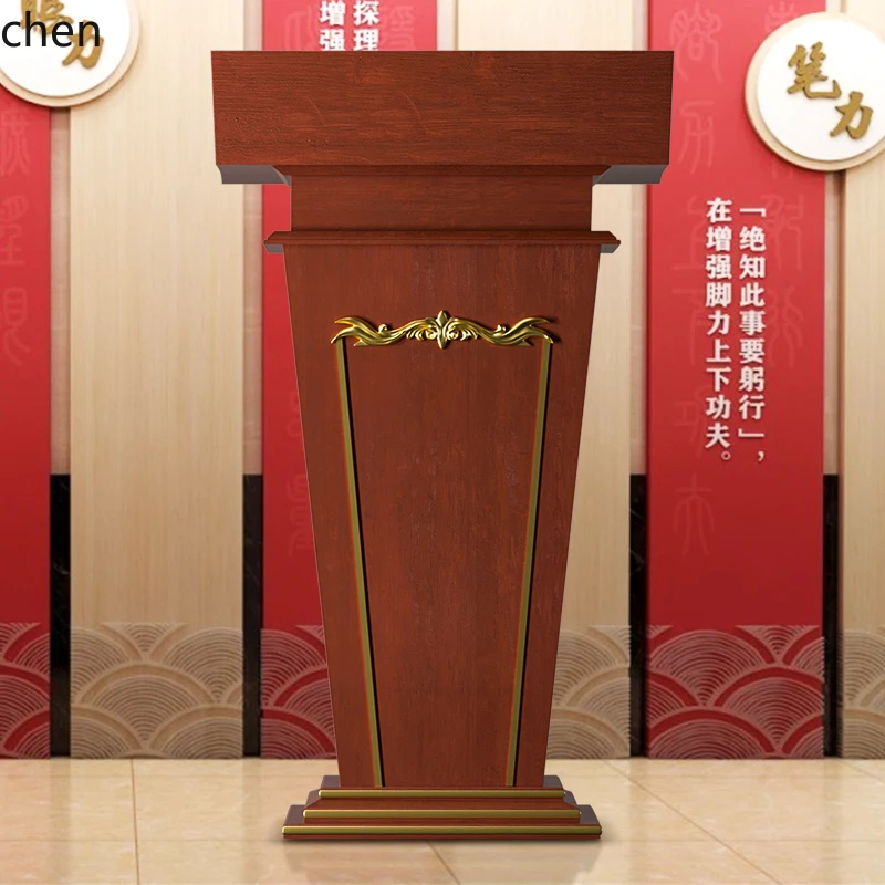 

ZML Solid Wood Lecture Speaking Platform Host Stand Welcome Restaurant Entrance Reception Desk