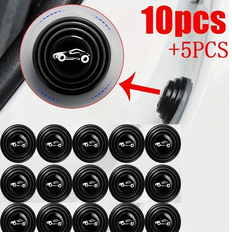 15pcs Car Door Anti-shock Pad Hood Trunk Anti-collision Silicone Adhesive Sticker Pads Auto Anti-Noise Buffer Gasket Gaskets