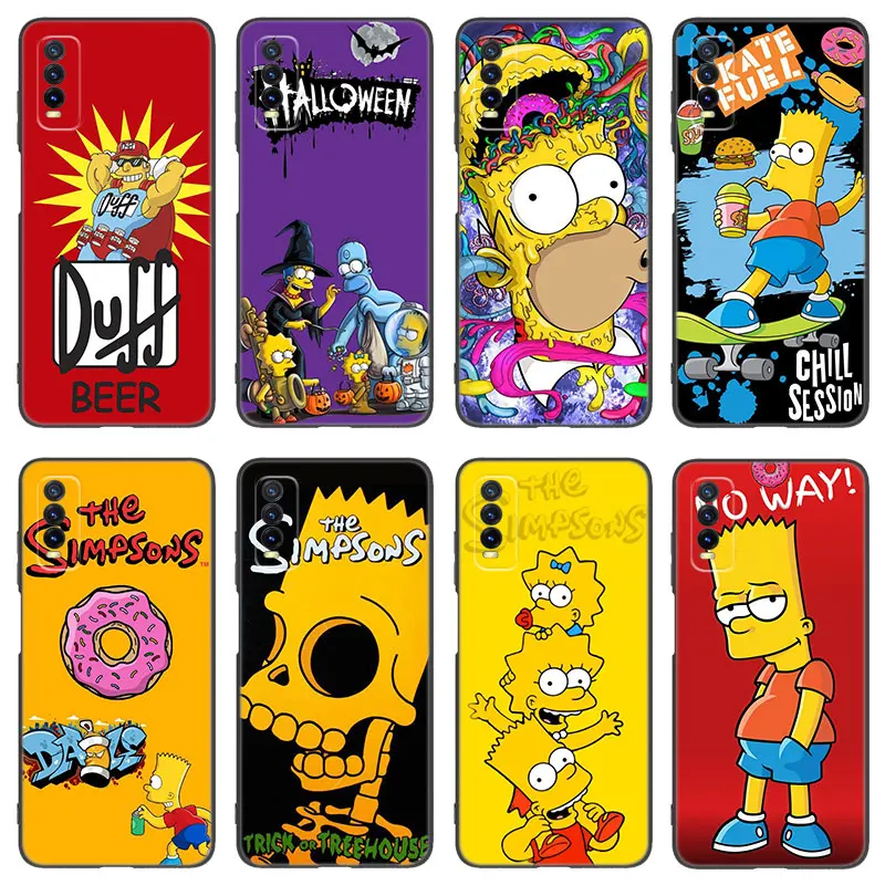 Cartoon Homers-S-Simpsons Black Phone Case For VIVO V27 V29 V30 Pro Y02 Y15 Y17 Y33 Y76 S Y27 Y55 Y78 5G Y16 Y21 Y22 Y35 Y36