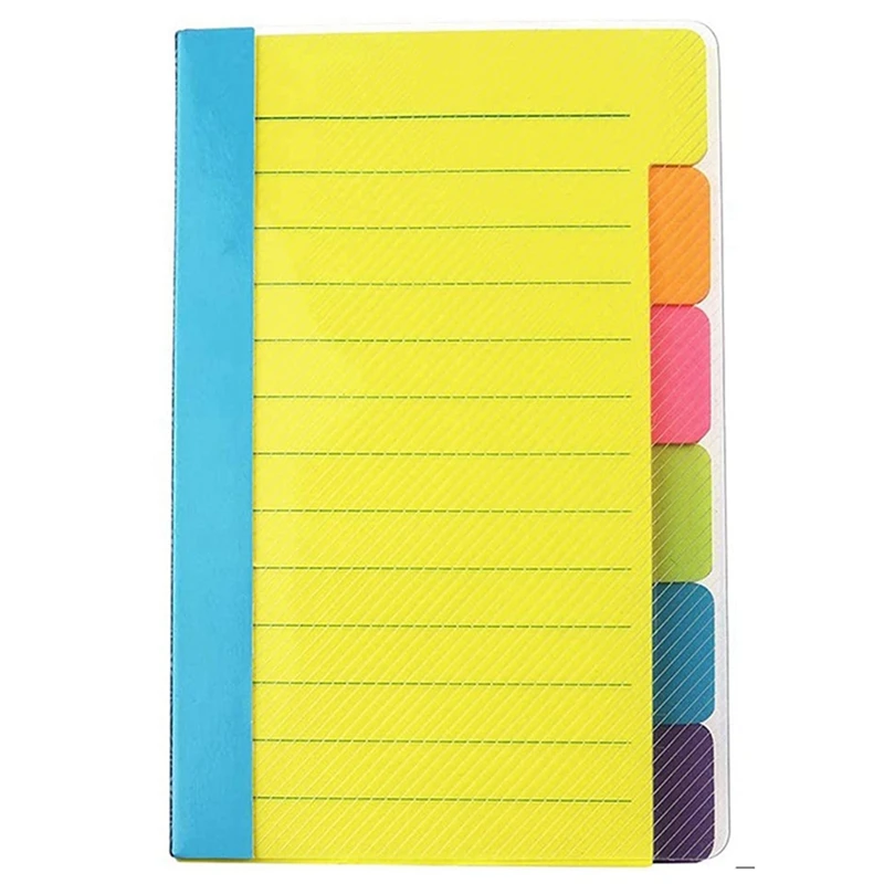 Sticky Notes Divider Sticky Notes Tabs ,Tabbed Self-Stick Lined Bright Colors Notepad, 4X6inch,4 Pcs 120 Index Notes